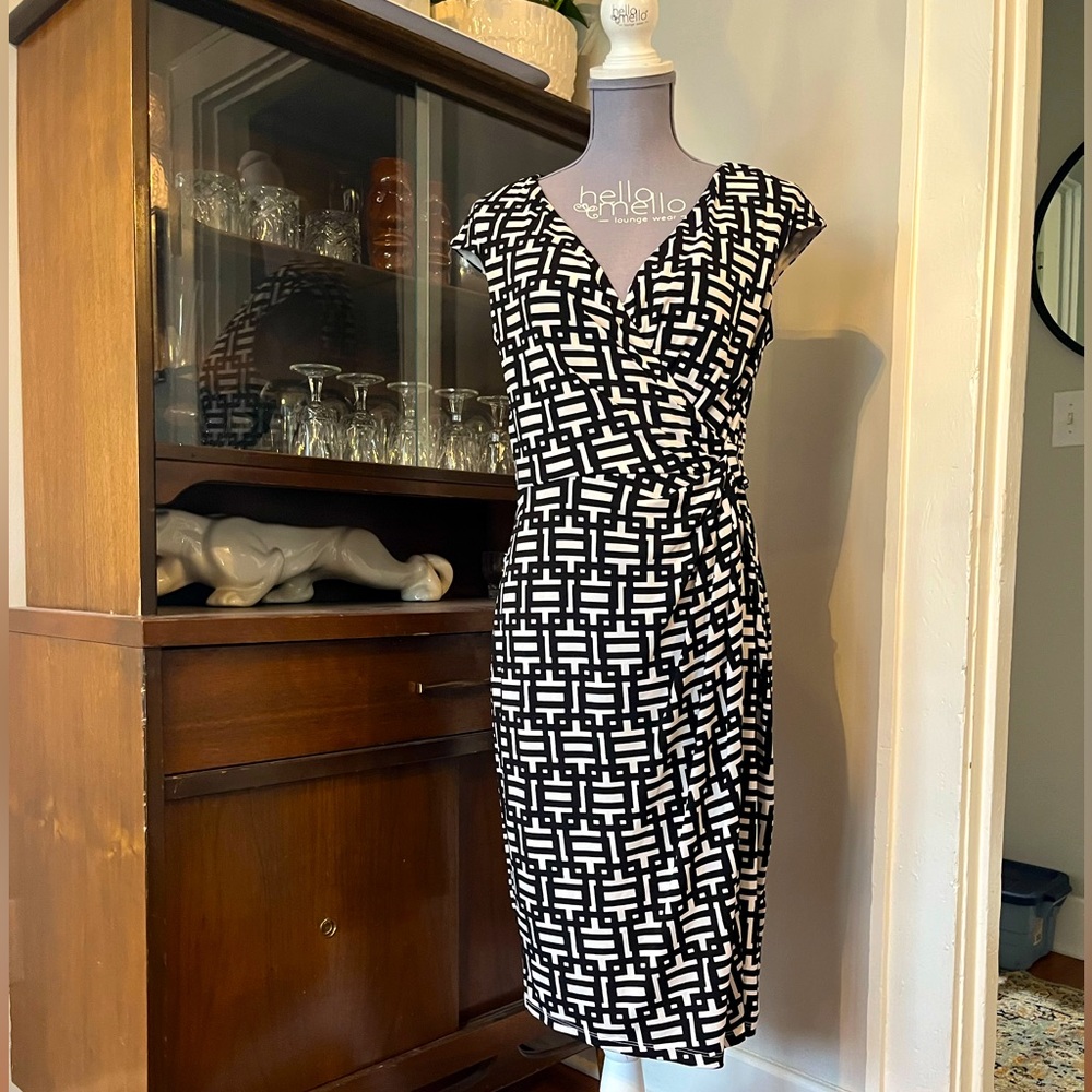 Maggy London Faux Wrap Midi Dress